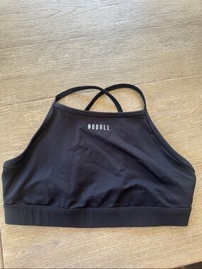NOBULL Black High-Neck Strappy Sports Bra
